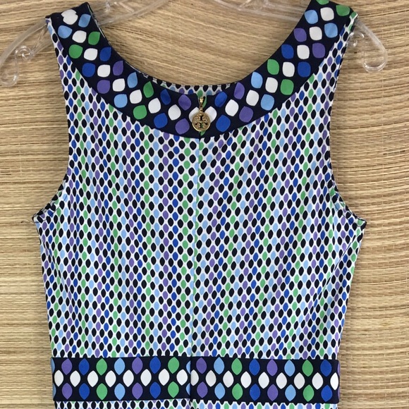 Tory Burch Womens Multicolor 100% Silk Sleeveless Jewel Sheath Mini Dress Size S - Picture 7 of 11